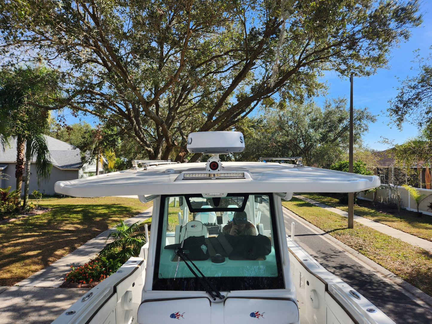 camera, light bar and radar for night vision